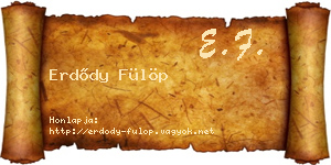 Erdődy Fülöp névjegykártya